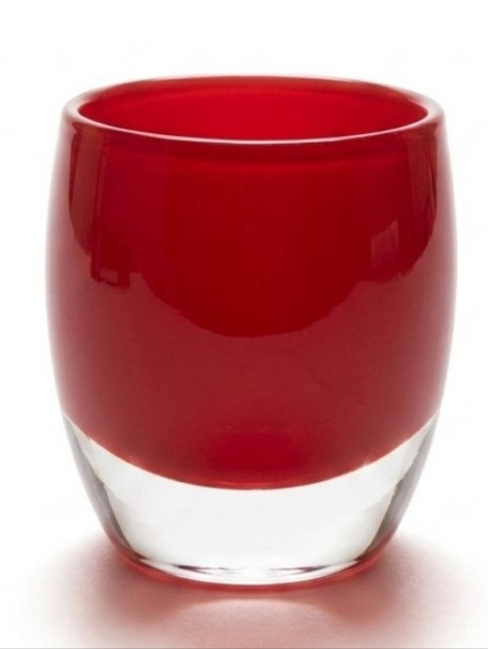 Glassybaby Red Votive Tealight Candle Holder - Pre triskelion Drinking Glass